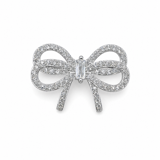 925 Silver Ribbon Spark Brooch