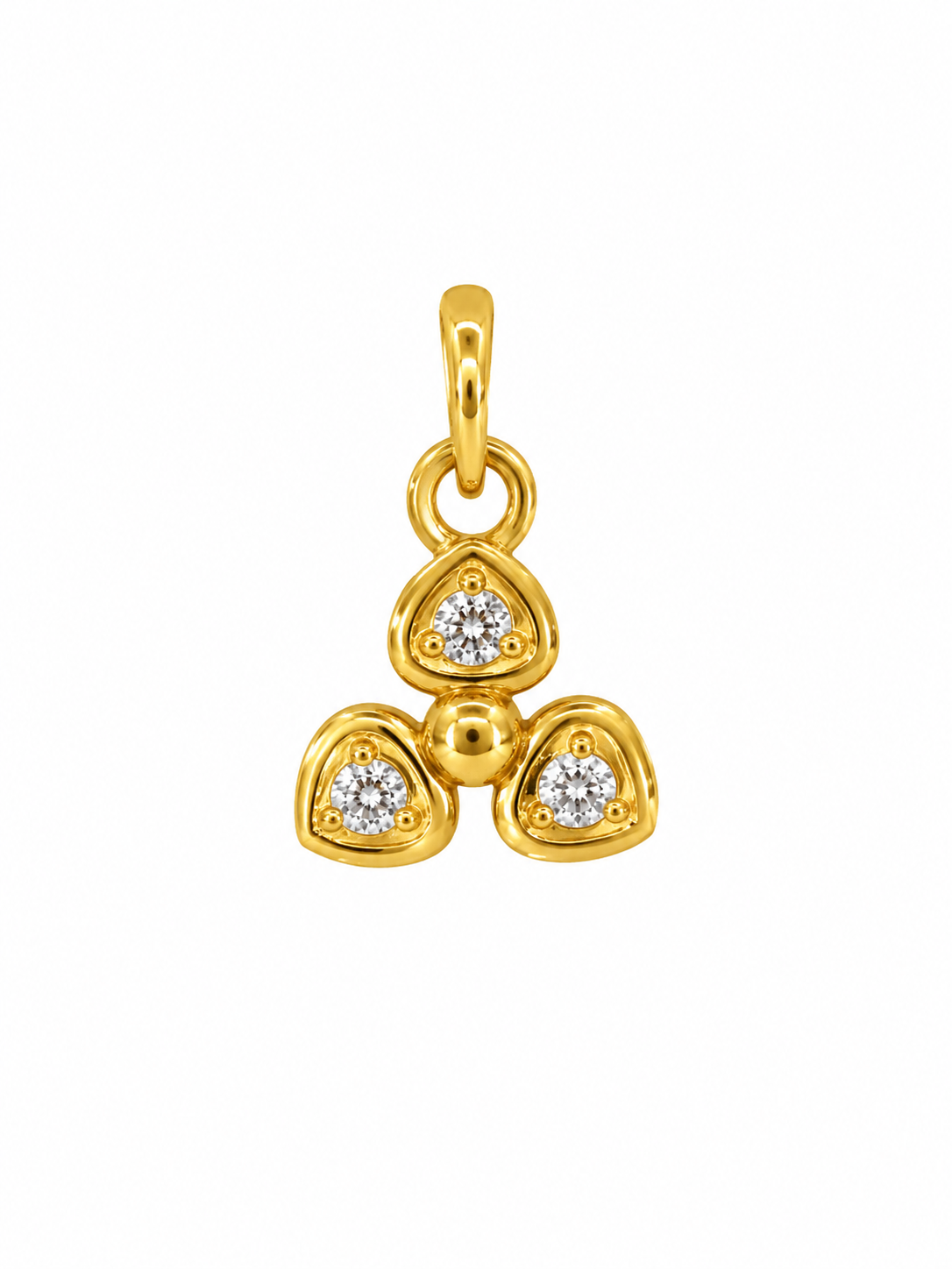 9K Gold Triple Spark Floral Pendant