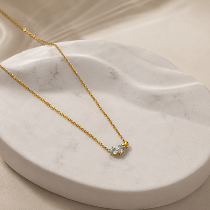 Silver Twin Heart Necklace