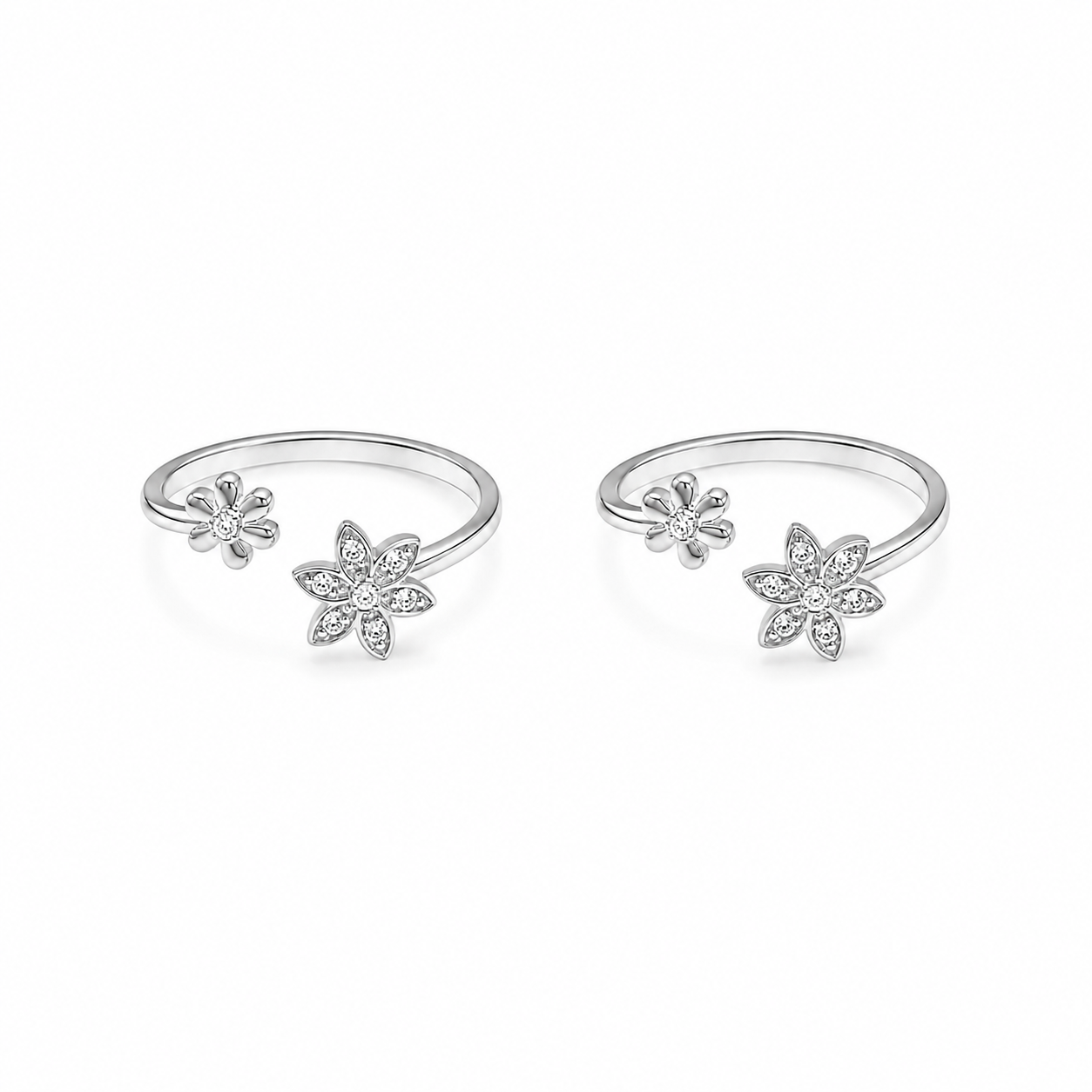 925 Silver Elegant Flower Toe Ring