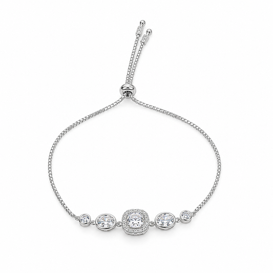 Silver Classic Solitaire Bracelet