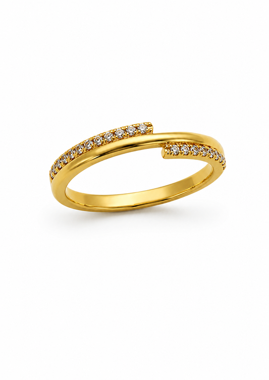 9K Gold Diamond Wrap Ring (Size - 12)