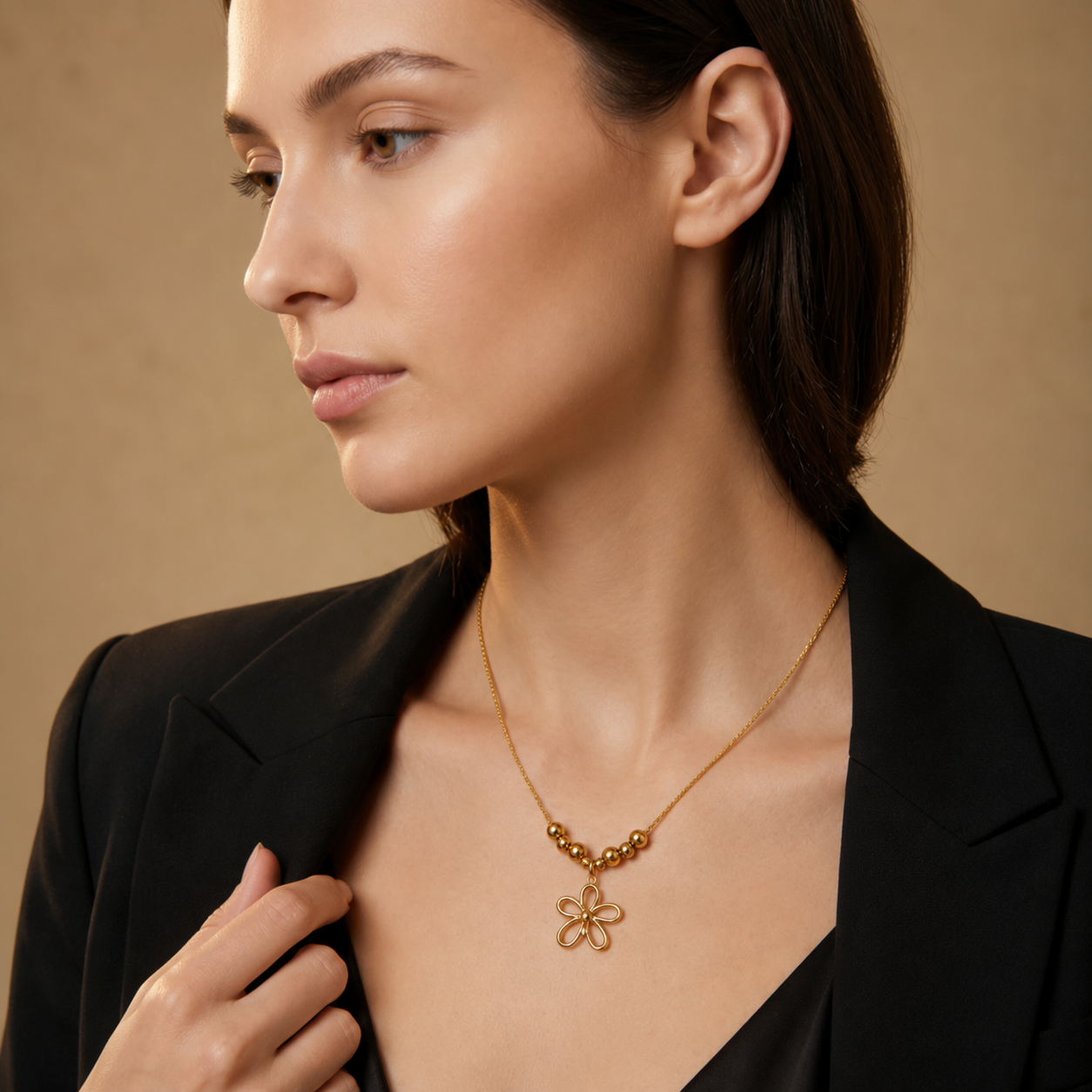 Demi Fine Floral Bead Pendant Necklace