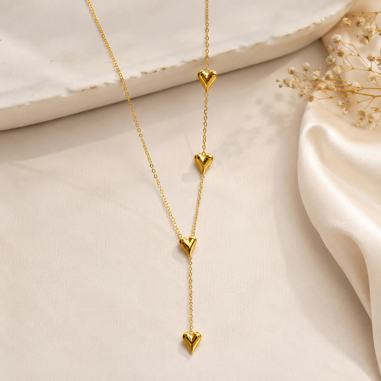 Demi Fine Amour Heart Lariat Necklace