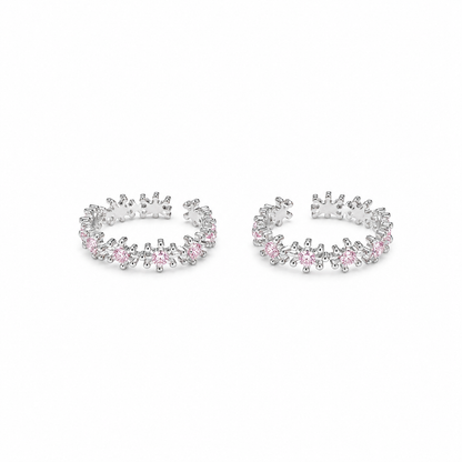 Pink Crystal Snowflake Toe Ring