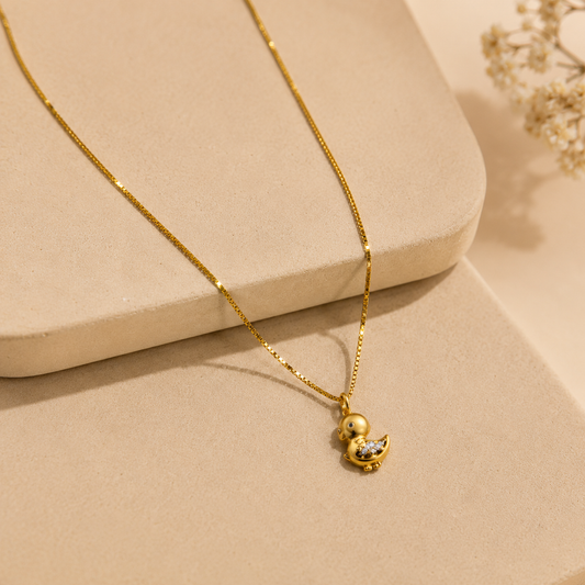 9K Gold Diamond Duck Pendant