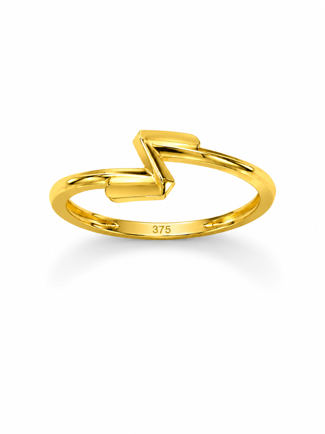 9K Gold Chevron Minimal Ring (Size - 12)