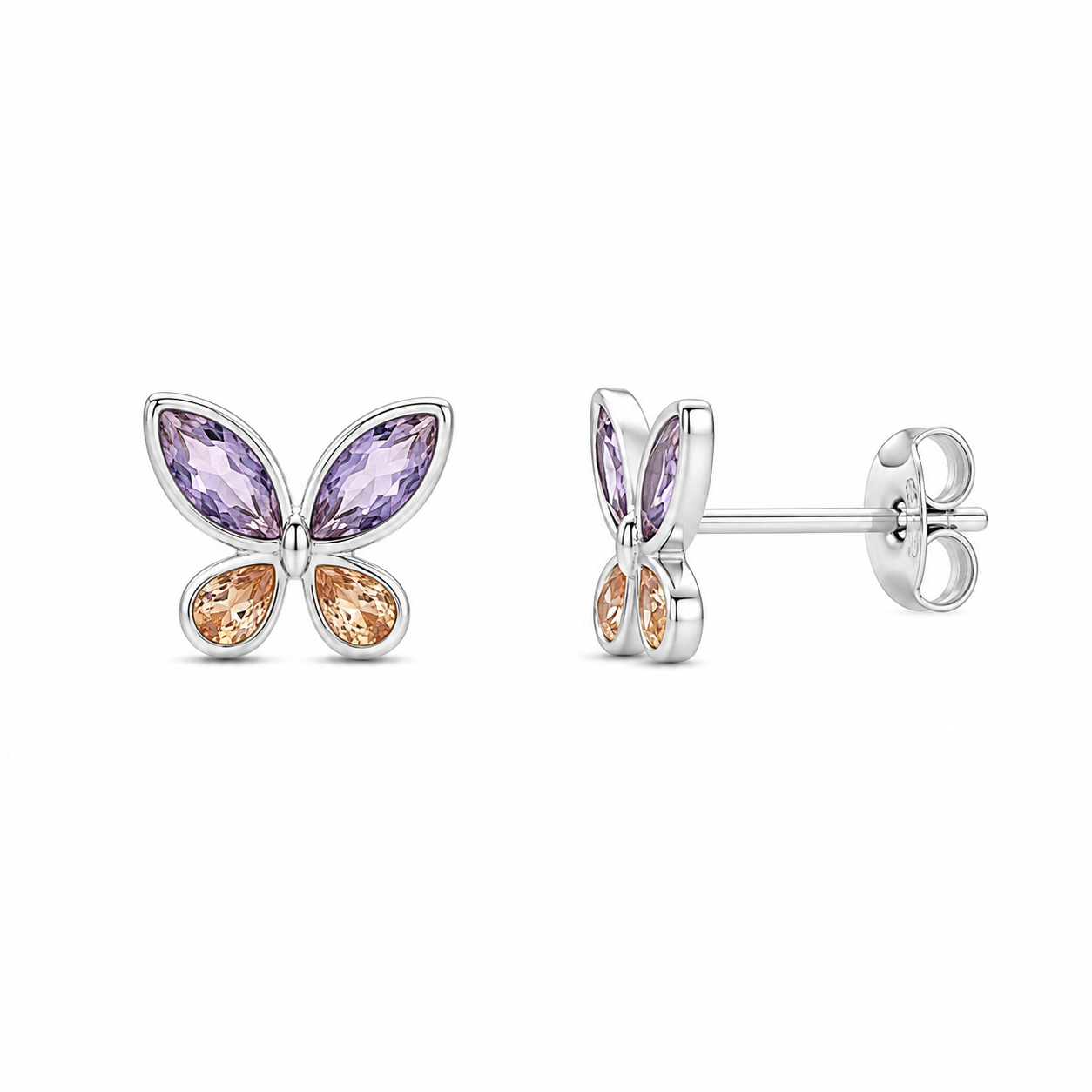 Silver Butterfly Wing Earrings
