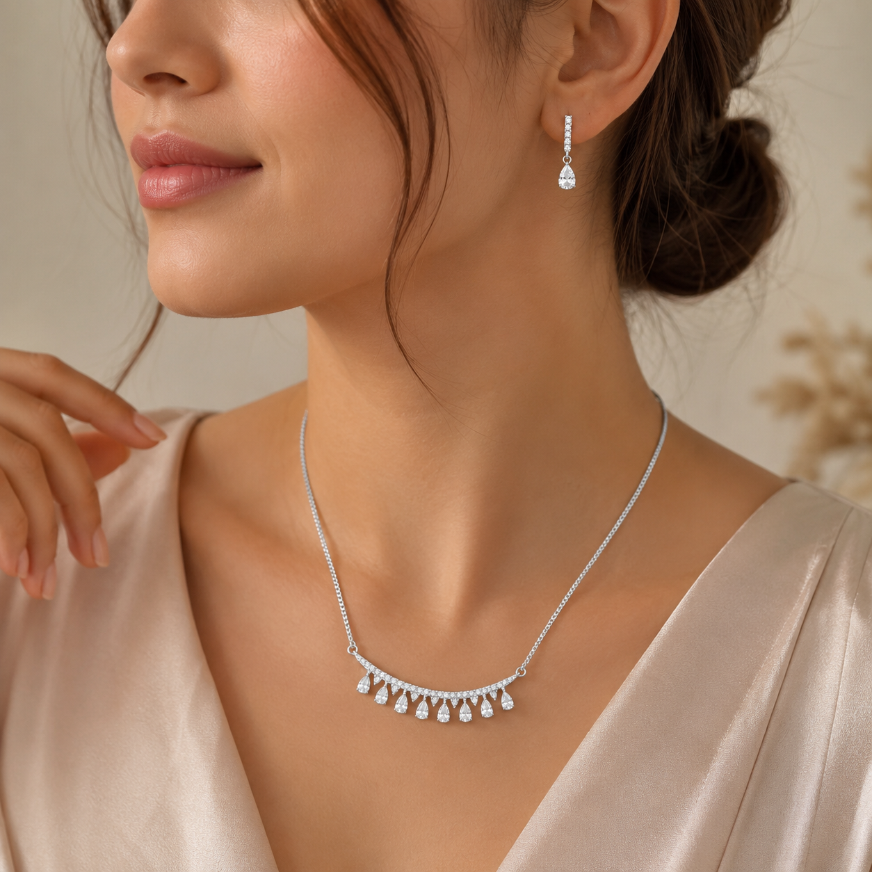 Sterling Silver Classic Solitaire Necklace