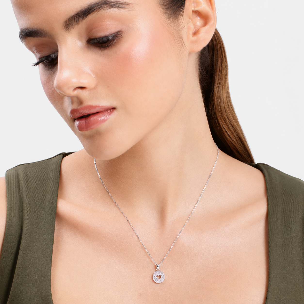 Silver Circle of Love Necklace