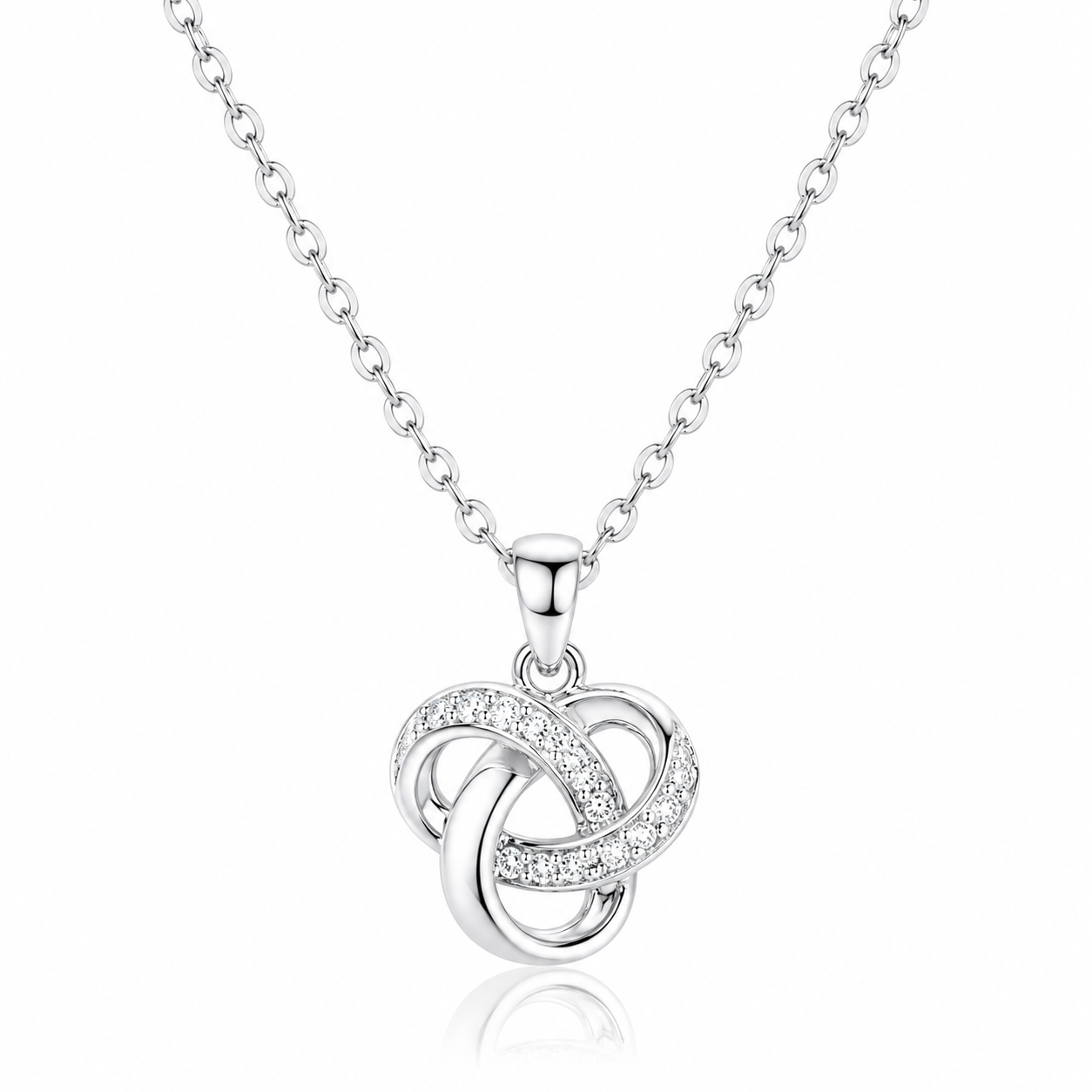 Silver Infinity Knot Sparkle Necklace