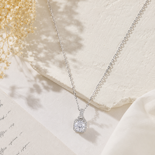 Silver Classic Solitaire  Pendant