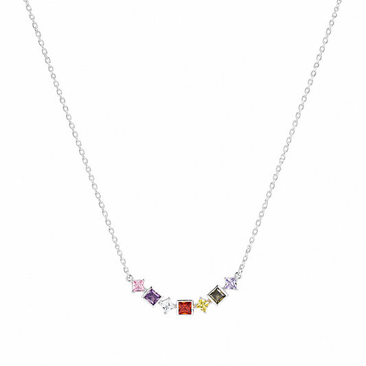 9Silver CandyGem Curve Necklace