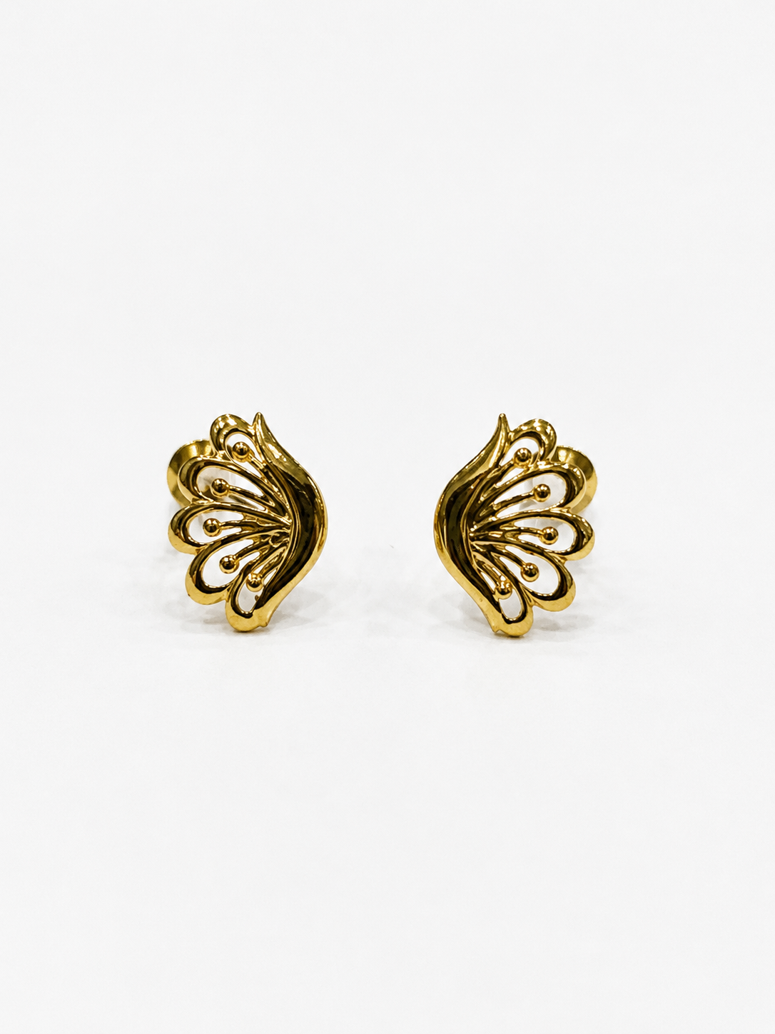 9K Gold Peacock Designer Stud Earrings