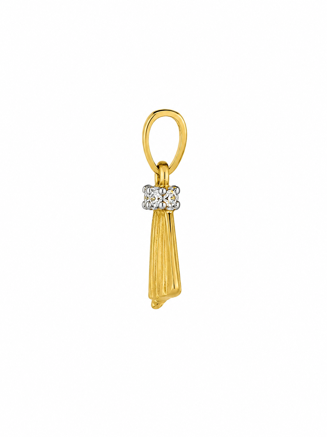 9K Gold Diamond Fan Pendant