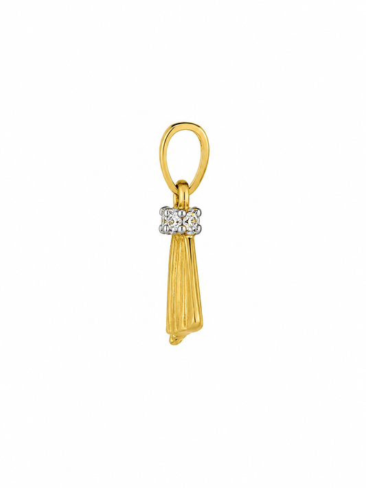 9K Gold Diamond Fan Pendant