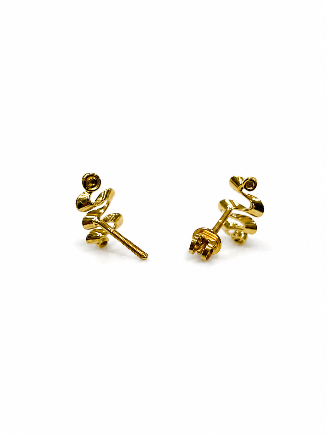 9K Gold Wave Drop Earrings
