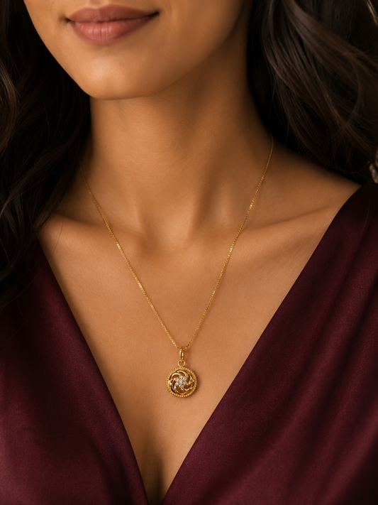 Spiral 9 Karat Gold Pendant