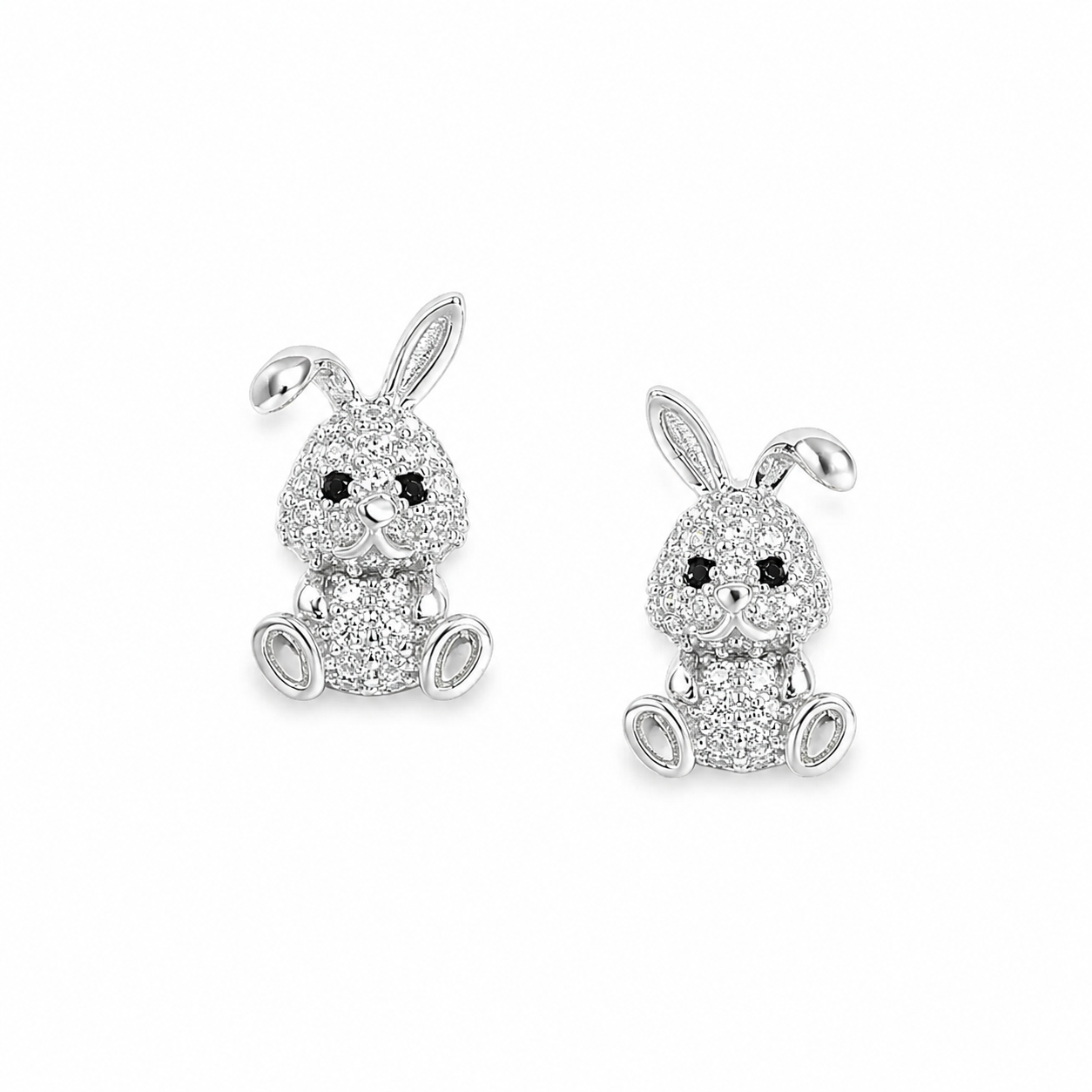 Silver Twinkle Bear Earrings