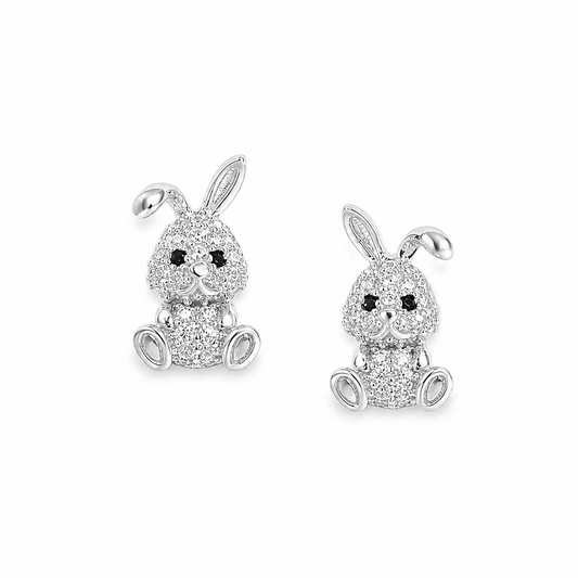 Silver Twinkle Bear Earrings