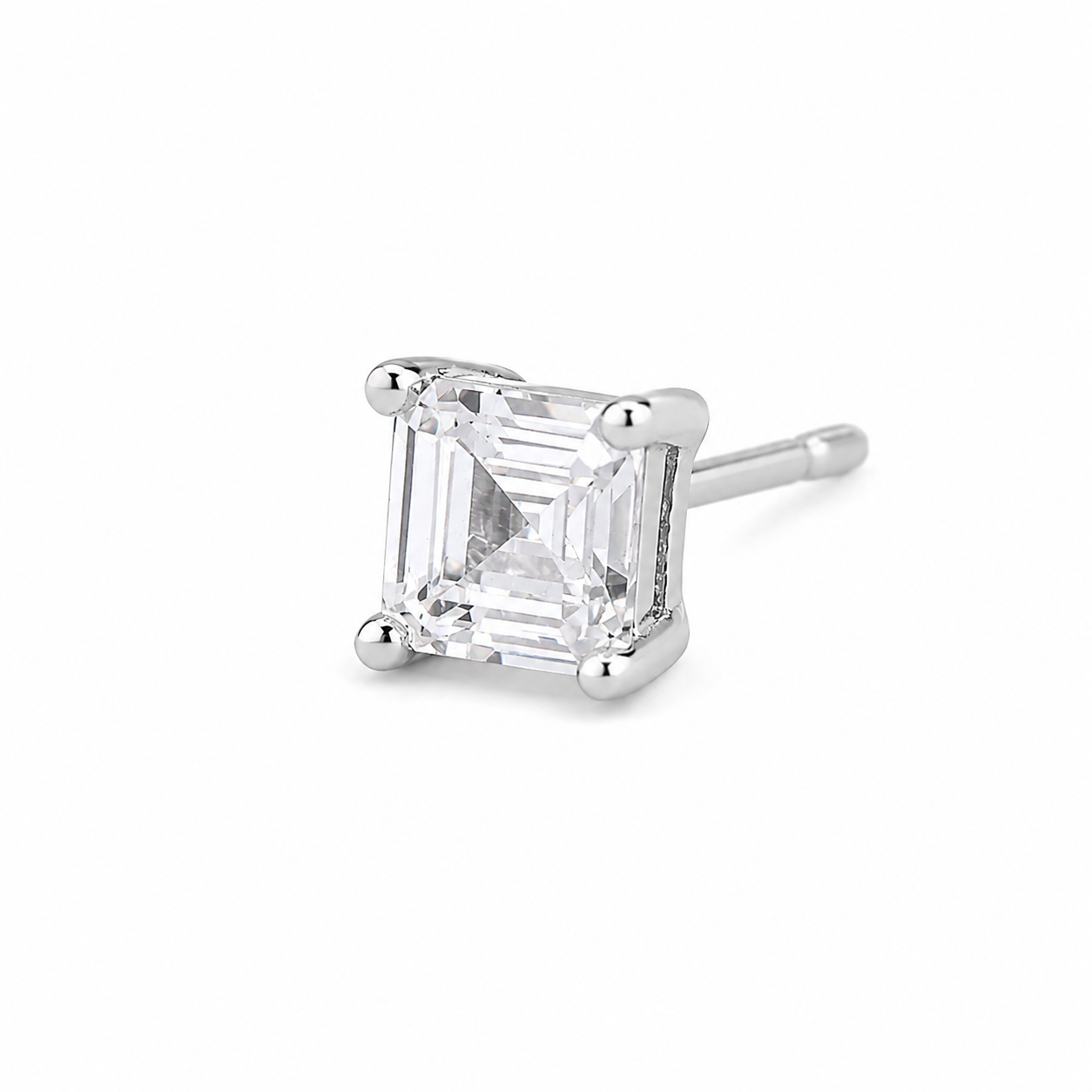Silver Minimal Luxe Solitaire Studs