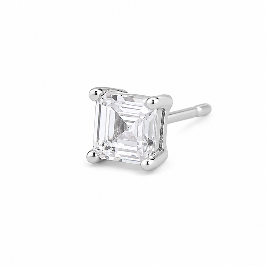 Silver Minimal Luxe Solitaire Studs