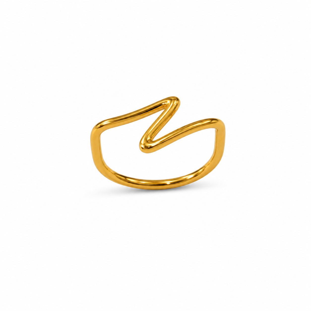 9K Gold Wave Minimal Ring (Size -11)