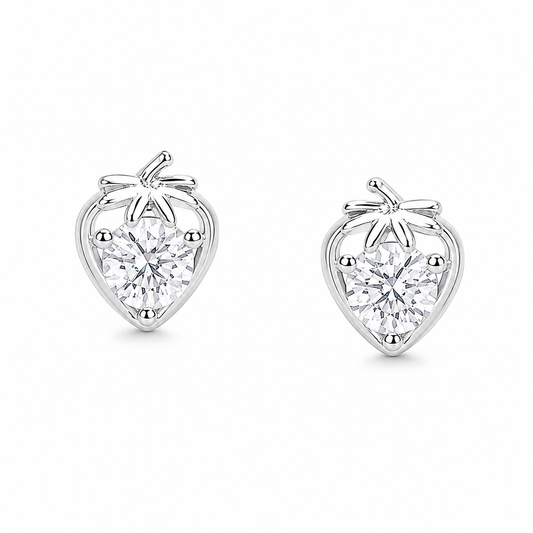 Silver Delicate Strawberry Spark Stud