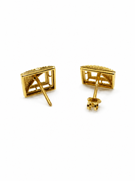 Textured 9 Karat Gold Earrings