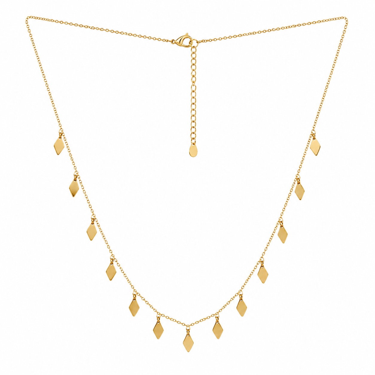 Golden Cascade Charm Necklace