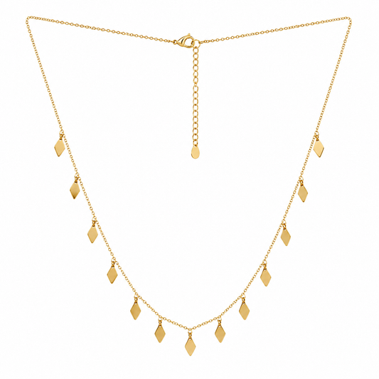 Golden Cascade Charm Necklace