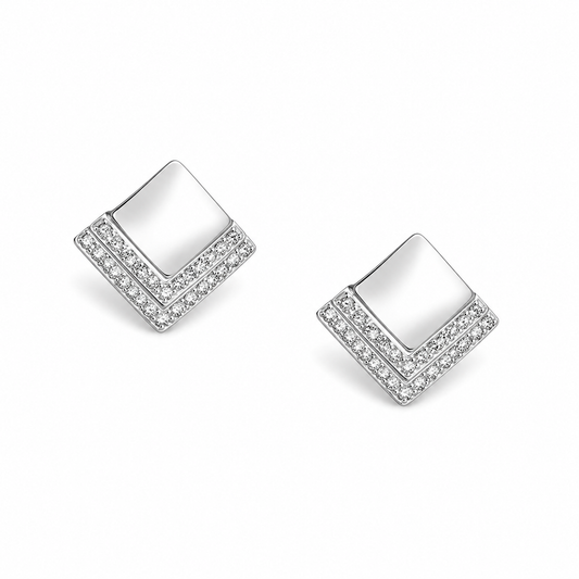 Silver MOP Square Frame Studs