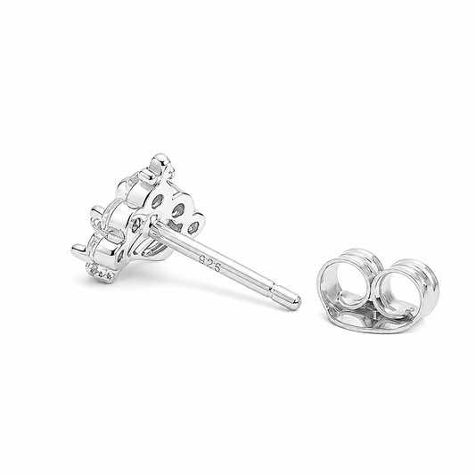 Silver Crown Luxe Stud Earrings