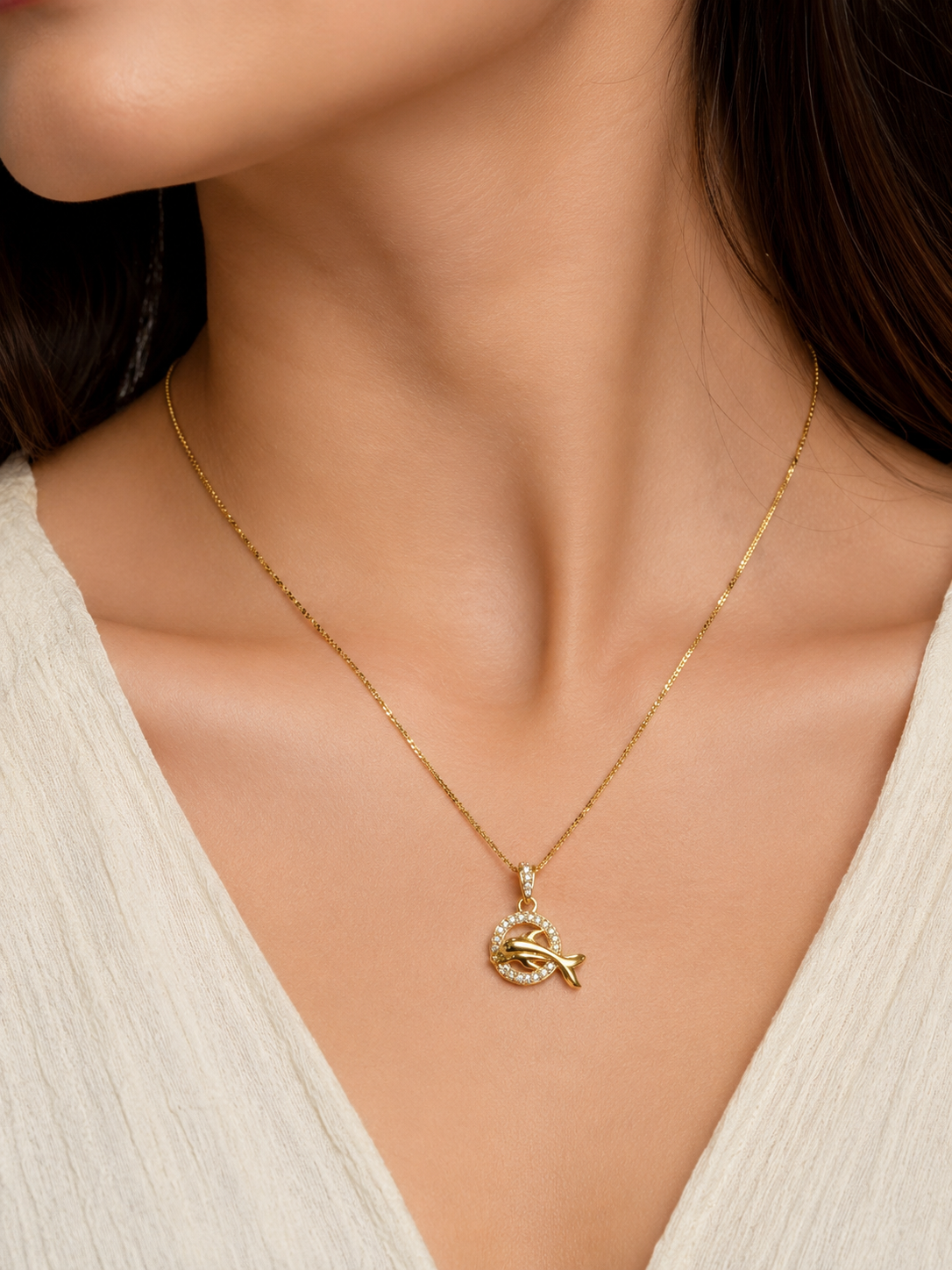 Ocean Grace 9K Gold Pendant