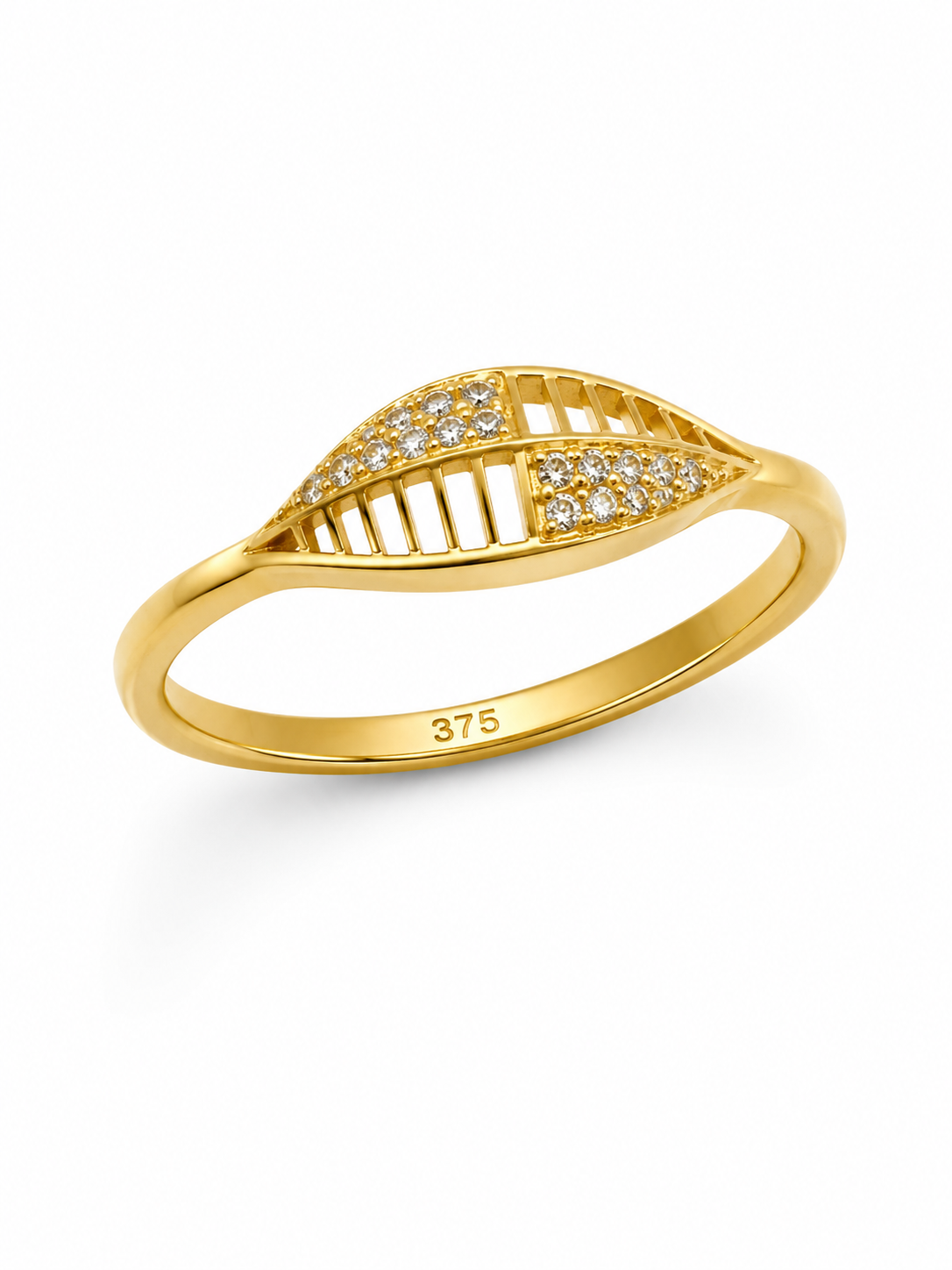 9K Gold Radiant Leaf Ring (Size - 11)