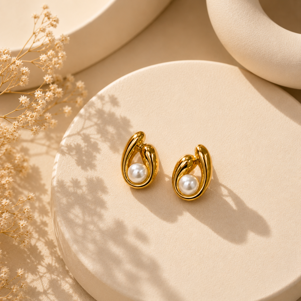 Demi Fine Pearl Embrace Hoop Earrings