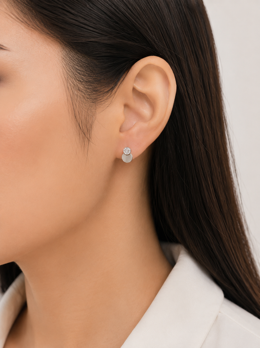 925 silver Crystal Aura Studs
