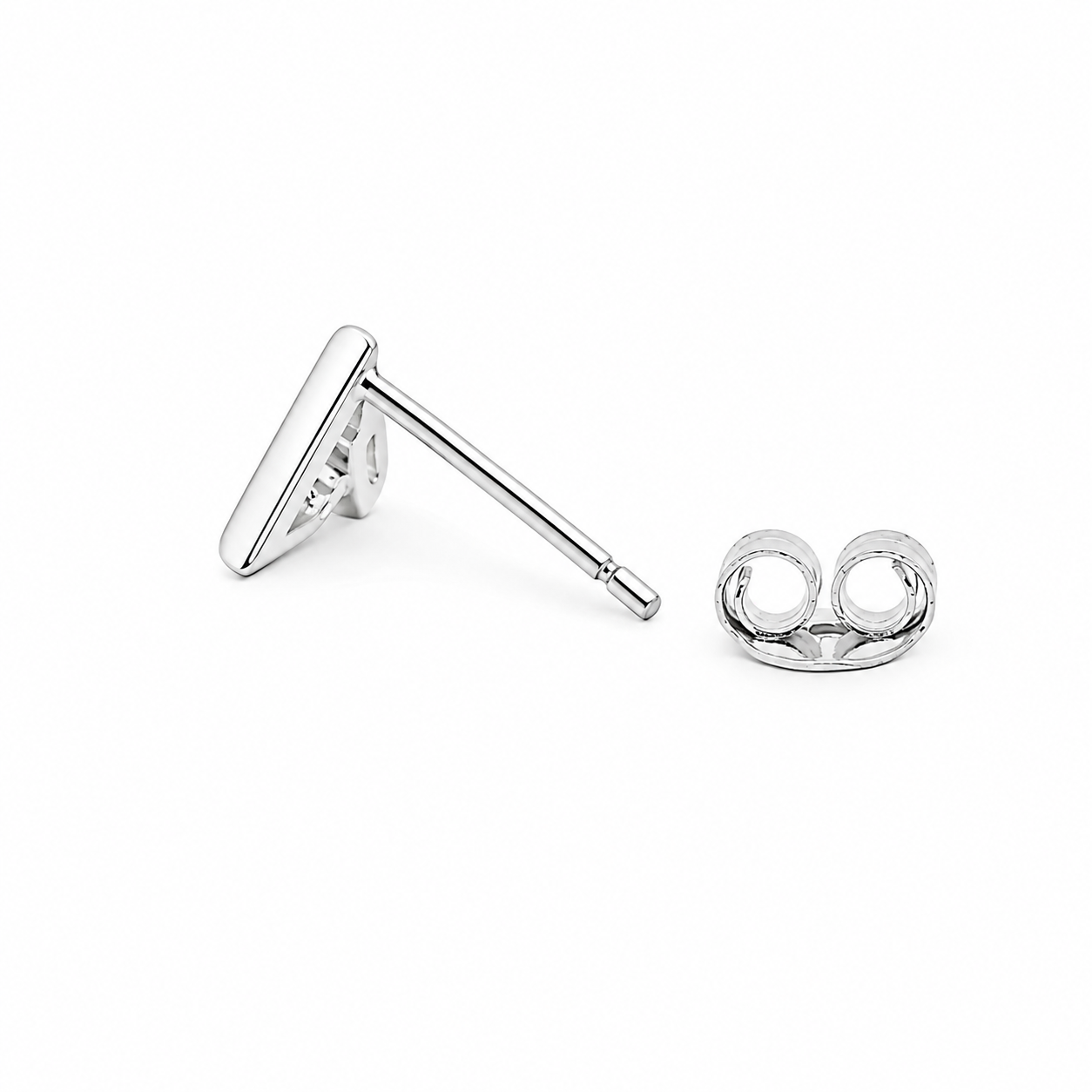 Silver Triangle Edge Studs