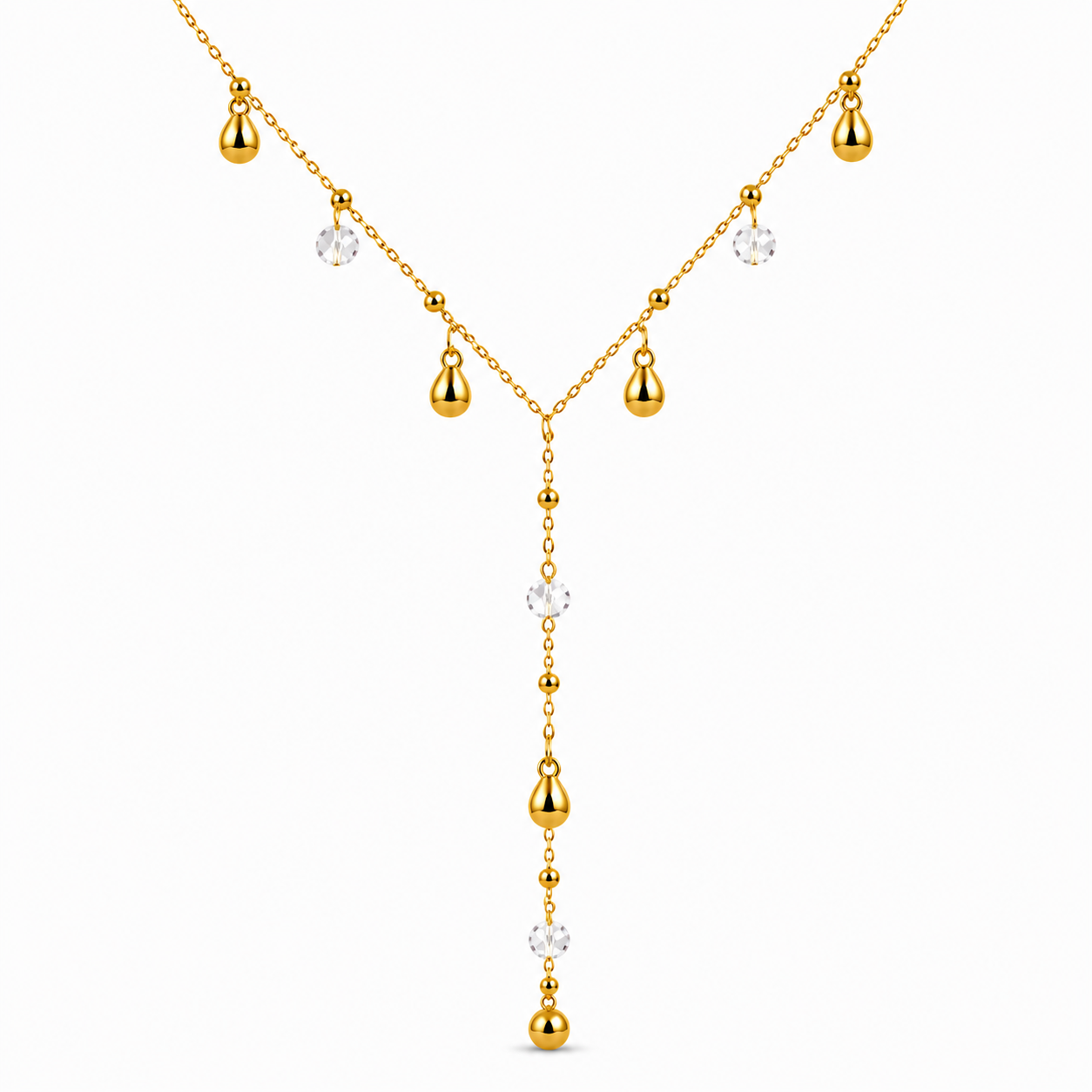 Demi-Fine Gold Layered Lariat Necklace