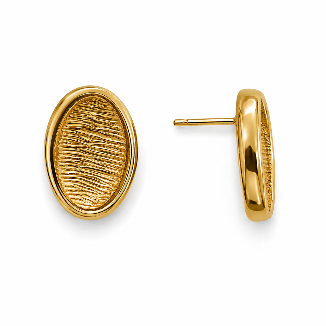 Demi Fine Organic Texture Oval Earrings
