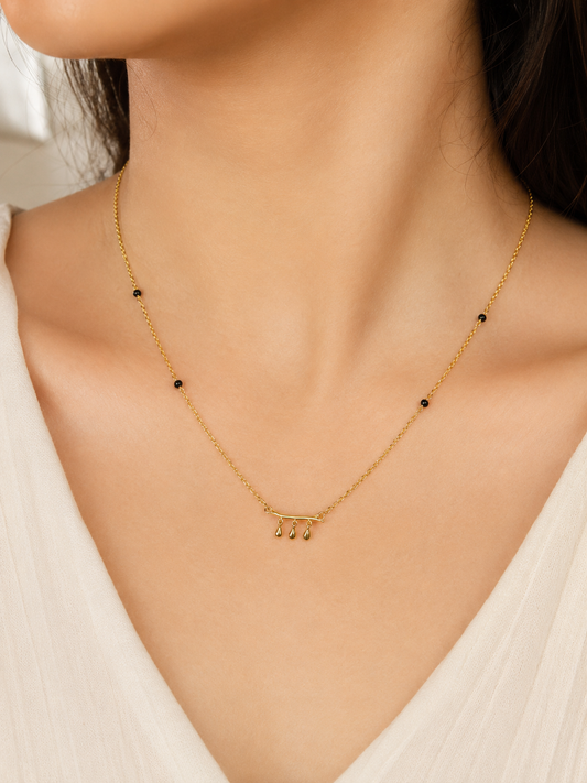 9K Gold Triple Drop Mangalsutra