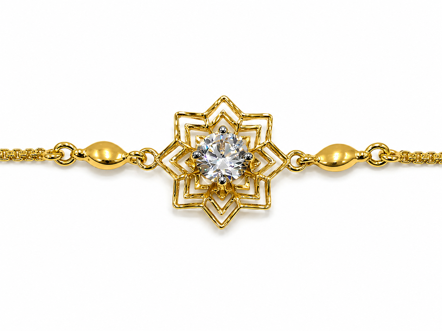 9K Gold Floral Diamond Bracelet