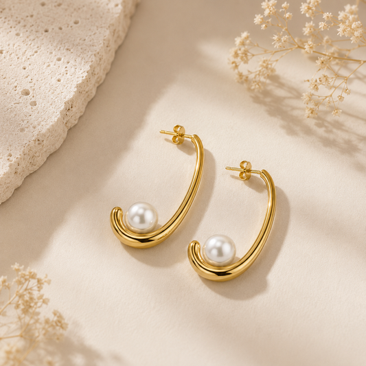 Demi Fine Aura Pearl Hoops