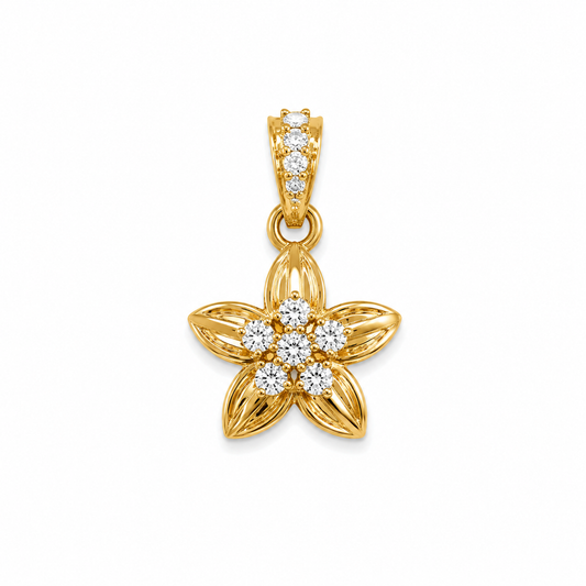 9K Gold Floral Diamond Pendant