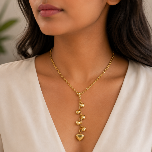 Demi Fine Cascading Heart Charm Necklace