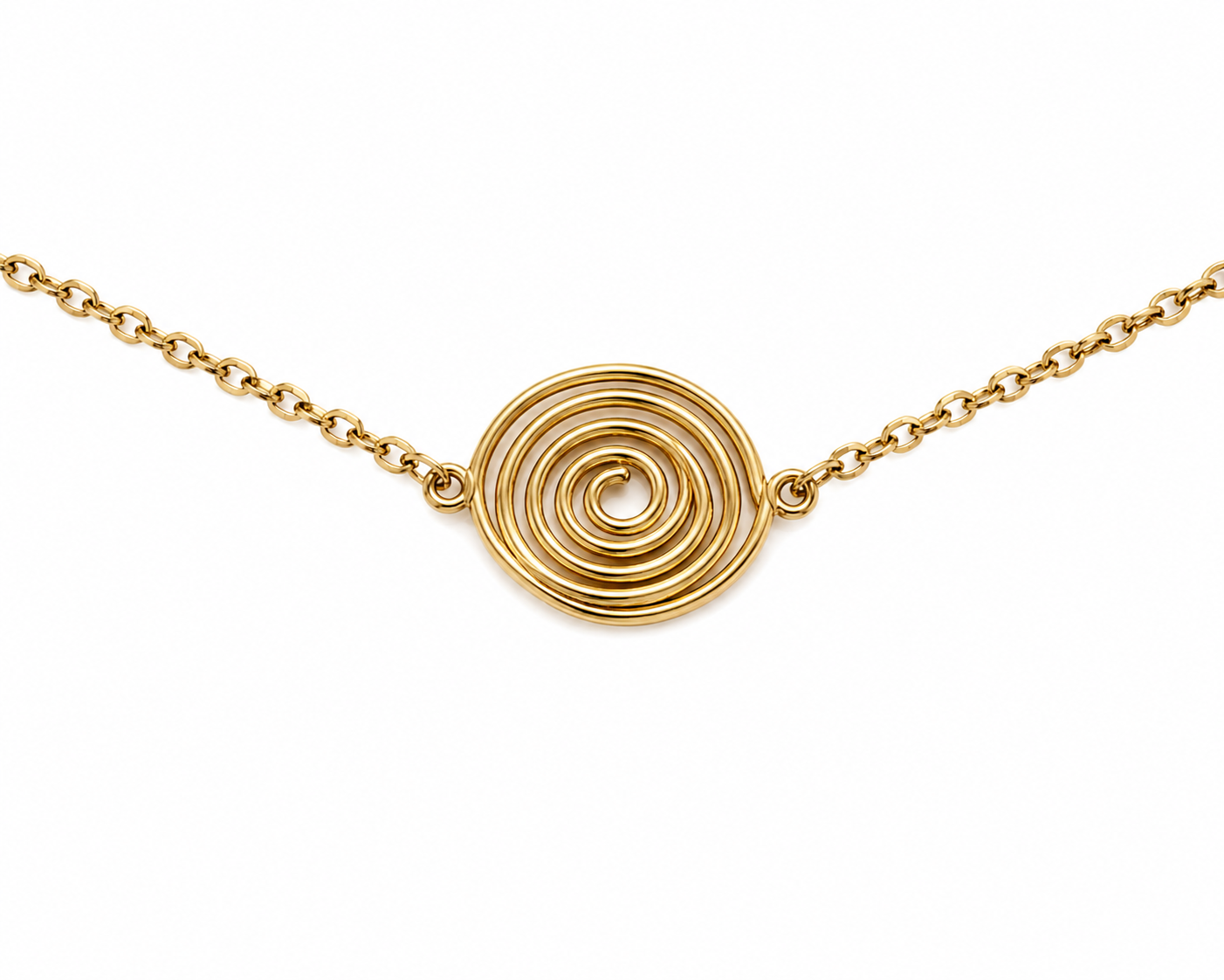 9K Gold Spiral Charm Bracelet