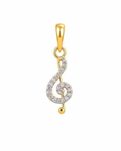 9K Gold Treble Clef Pendant