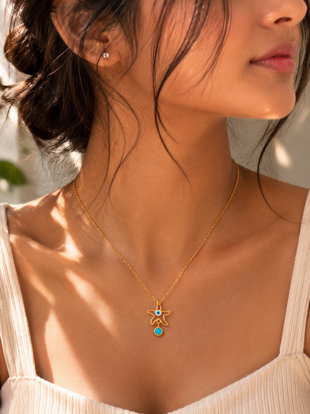 Evil Eye Starfish Necklace