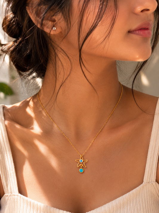 Evil Eye Starfish Necklace