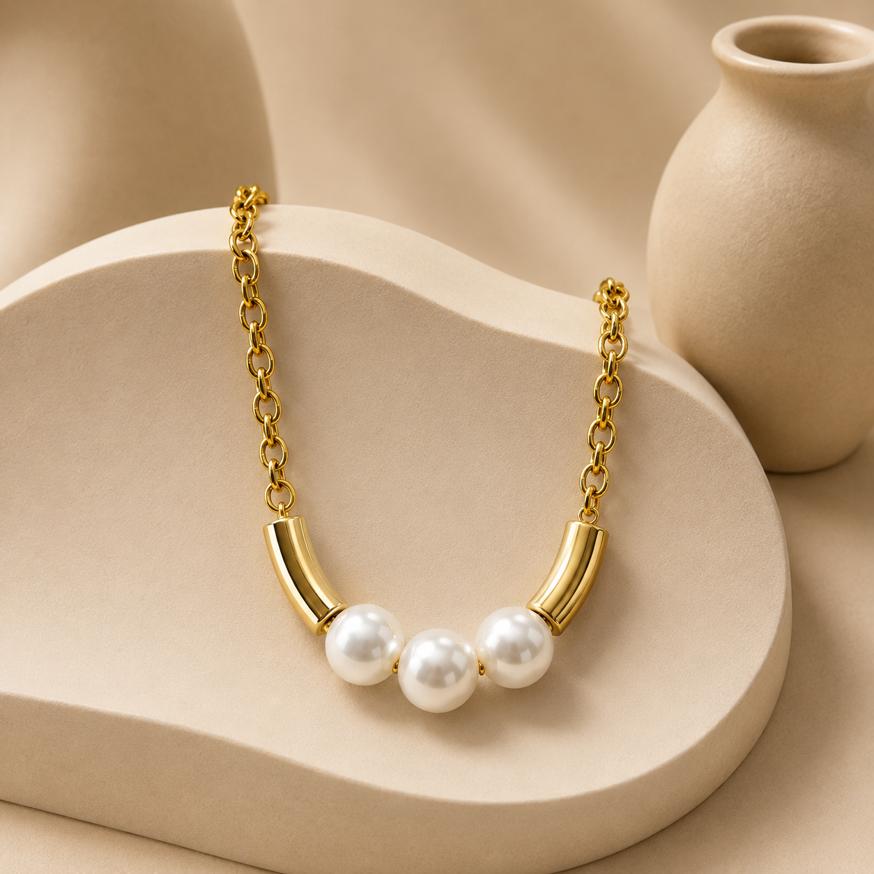 Demi Fine Triple Pearl Statement Necklace